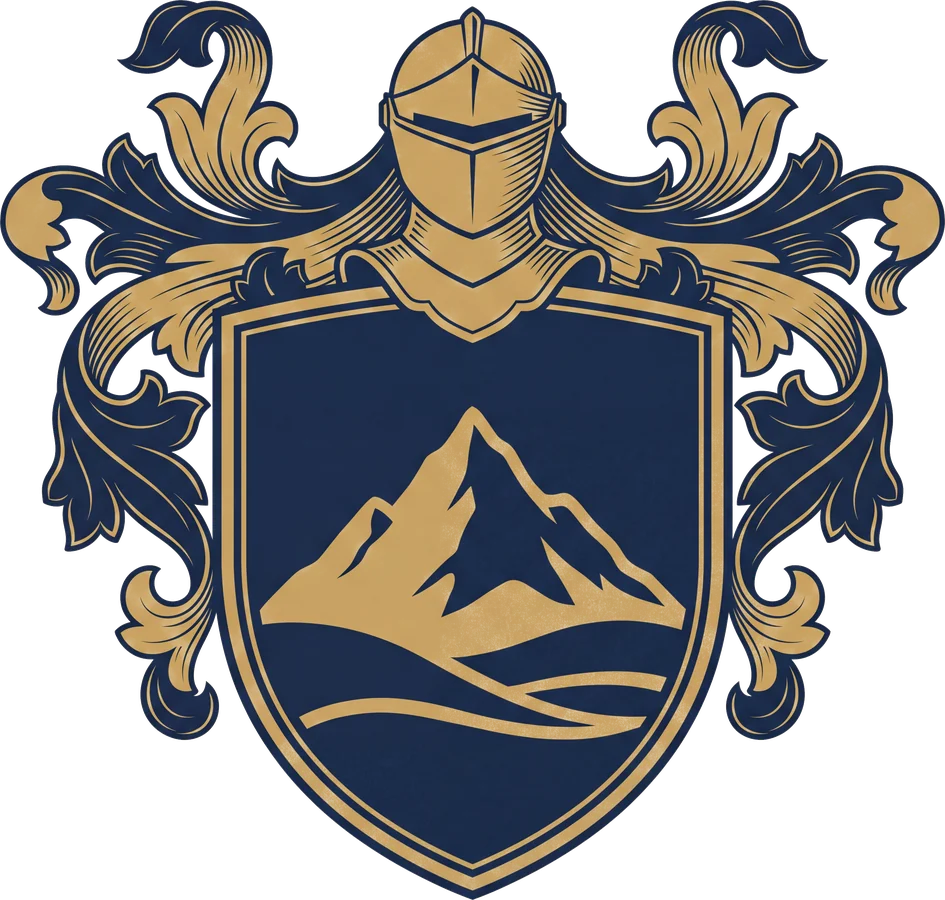 Original O'Brien crest design: a shield with a high mountain peak